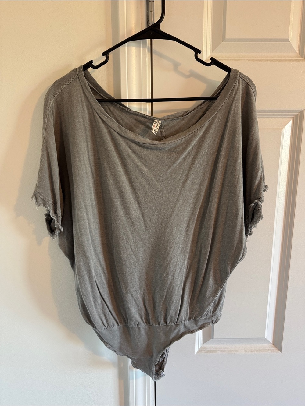Free People Gray Sleeved Bodysuit